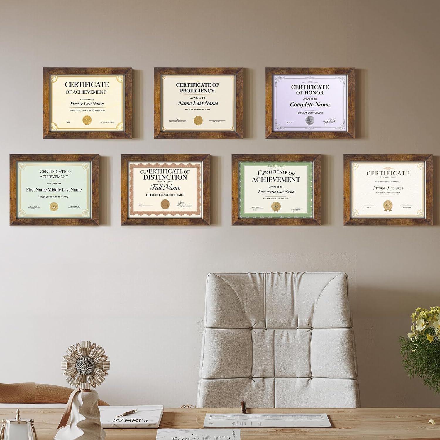 Certifications wall at Smile Dental Clinic